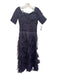 Rickie Freeman for Teri Jon Size 4 Purple Short Sleeve Tiered Scoop Neck Gown Purple / 4