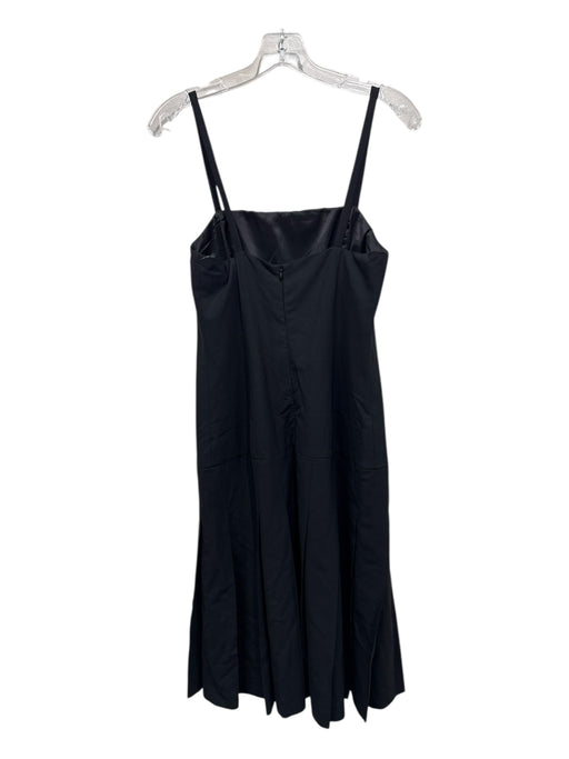 Theory Size 8 Black Wool Blend Spaghetti Strap Pleated Drop Waist Dress Black / 8