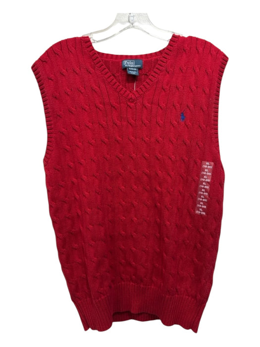 Polo NWT Size XL Red Cotton Blend Cable Knit Vest Men's Sweater Red / XL