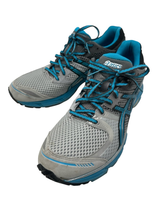Asics Shoe Size 12.5 AS IS Gray & Blue Synthetic Mesh Sneaker Men's Shoes Gray & Blue / 12.5
