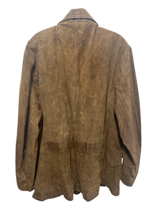 Polo Size XXL Brown Leather Solid 3 button Men's Jacket Brown / XXL