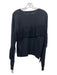 Pinko Size S Black Viscose Blend Long Sleeve Solid Fringe Detail Sweater Black / S