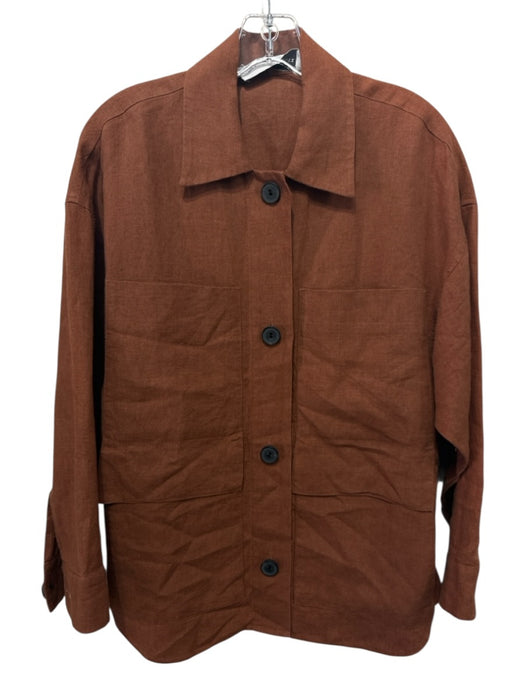 Adolfo Dominguez Size XS Rust Brown Missing Fabric Tag Patch Pocket Jacket Rust Brown / XS