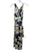 Reiss Size 2 Beige, Black & Orange Viscose Abstract Print Sleeveless Dress Beige, Black & Orange / 2