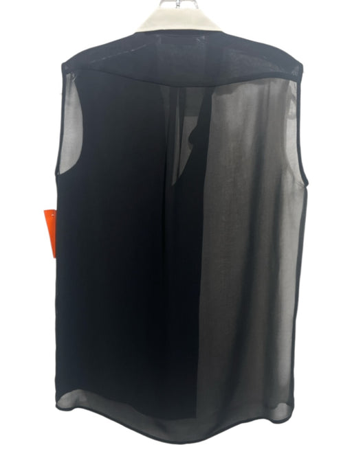 Sandro Size 2 Black & White Missing Fabric Tag Color & Fabric Block Collared Top Black & White / 2