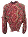 Perry Walker Size 2 Red & Multi Silk Blend Paisley Long Balloon Sleeve Top Red & Multi / 2