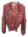 Perry Walker Size 2 Red & Multi Silk Blend Paisley Long Balloon Sleeve Top Red & Multi / 2