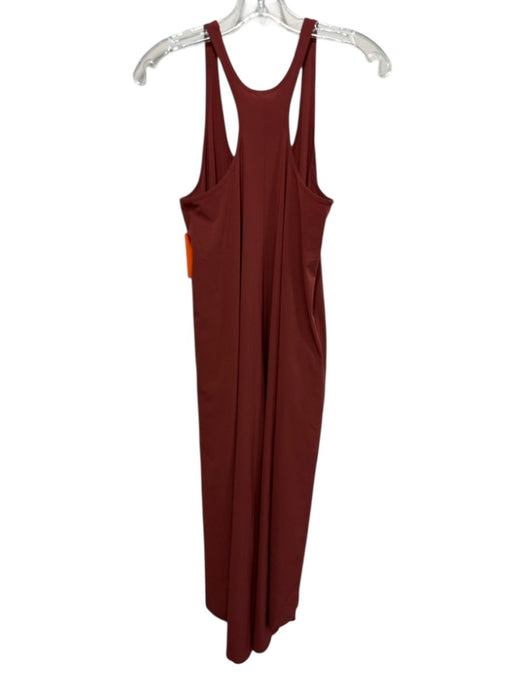 Athleta Size XXS Brick Red Polyester Blend Sleeveless Racerback High-Low Dress Brick Red / XXS