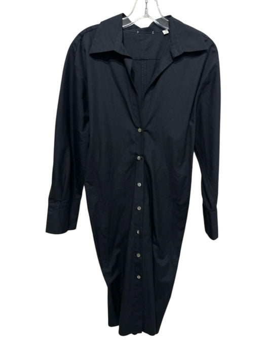 Vince Size XS Navy Blue Cotton Long Sleeve Button Front Collared Shirt Dress Navy Blue / XS
