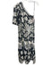 Mango Size 0 Black & White Polyester Blend Botanical Print One Shoulder Dress Black & White / 0