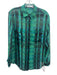 Equipment Femme Size XS Green, Black & Blue Missing Fabric Tag Semi Sheer Top Green, Black & Blue / XS