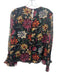 Cinq a Sept Size S Black & Multi Silk Floral Long Balloon Sleeve Top Black & Multi / S