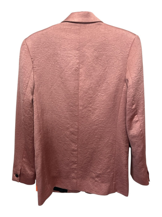 BA & SH Size 0/1 Salmon Pink Polyester Satin One Button Blazer Slim Pant Set Salmon Pink / 0/1
