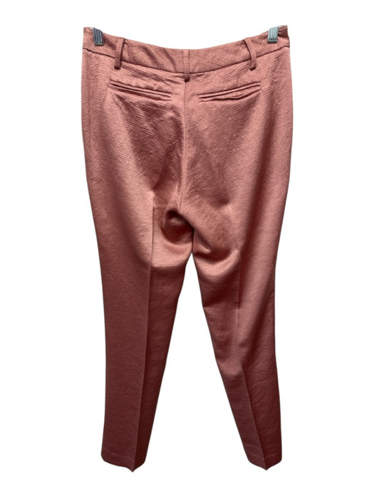 BA & SH Size 0/1 Salmon Pink Polyester Satin One Button Blazer Slim Pant Set Salmon Pink / 0/1