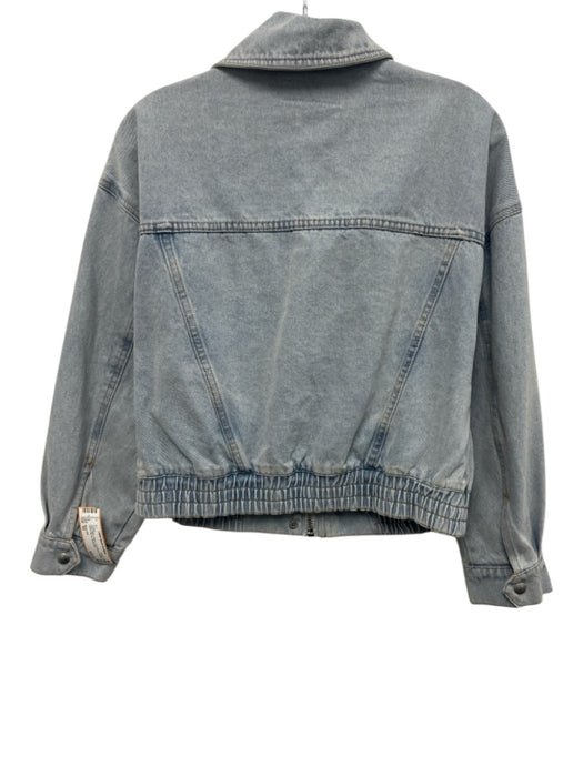 Blank NYC Size XS Light Wash Cotton Long Sleeve Buttons Denim Zip Up Jacket Light Wash / XS