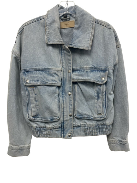 Blank NYC Size XS Light Wash Cotton Long Sleeve Buttons Denim Zip Up Jacket Light Wash / XS