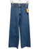 Zara Size 4 Medium Wash Cotton Wide Leg High Rise Fringe Jeans Medium Wash / 4