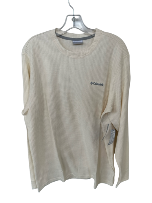 Columbia NWT Size L Cream Cotton Blend Waffle Round Neck Tee Men's Shirt Cream / L