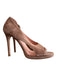 Anna F. Shoe Size 38.5 Sand Suede High Heel Peep Toe Side Cut Outs Pump Shoes Sand / 38.5