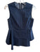 Theory Size 2 Dark Blue Denim Sleeveless Back Zip Round Neck Hi Lo Top Dark Blue / 2
