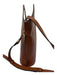 Patricia Nash Brown Leather Circle Cutout Whipstich Detail Detachable Strap Bag Brown