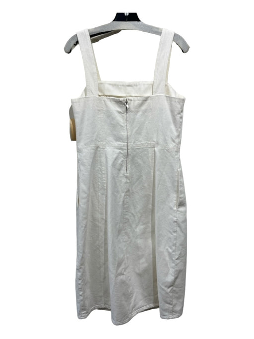 COS Size 12 White Cotton Back Zip Pockets Sleeveless Dress White / 12