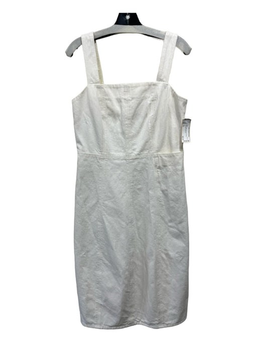 COS Size 12 White Cotton Back Zip Pockets Sleeveless Dress White / 12