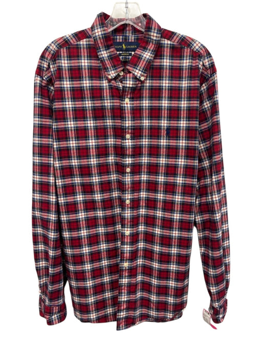Ralph Lauren Size XL Red Cotton Plaid Oxford Button up Men's Long Sleeve Shirt Red / XL