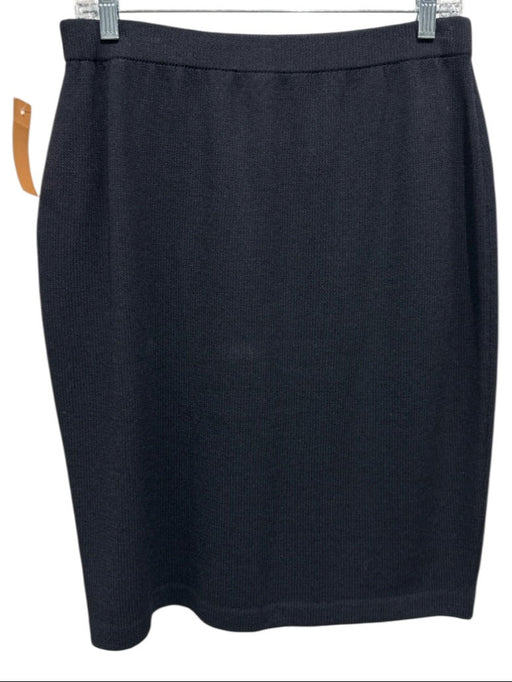 St. John Basics Size 10 Black Wool Elastic Waist Skirt Black / 10