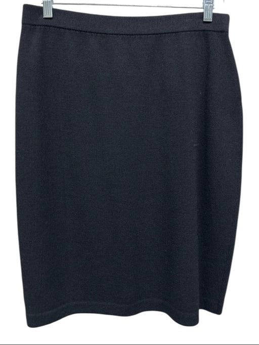 St. John Basics Size 10 Black Wool Elastic Waist Skirt Black / 10