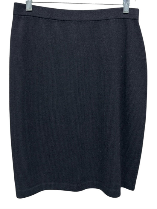 St. John Basics Size 10 Black Wool Elastic Waist Skirt Black / 10