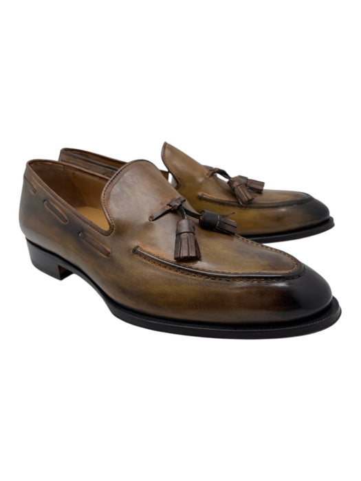 Di Bianco Shoe Size 10.5 NWT Beige & Black Leather Tassel Men's Shoes Beige & Black / 10.5