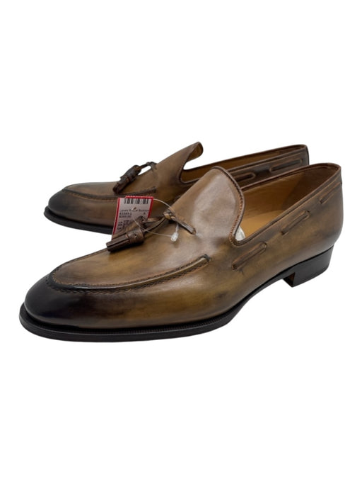 Di Bianco Shoe Size 10.5 NWT Beige & Black Leather Tassel Men's Shoes Beige & Black / 10.5