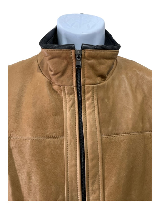 Bullock & Jones NWT Size 46 Brown Leather Zip Up Men's Jacket Brown / 46