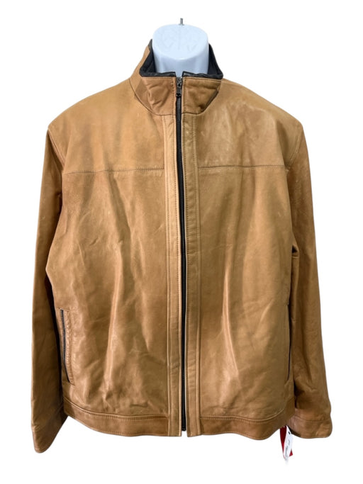 Bullock & Jones NWT Size 46 Brown Leather Zip Up Men's Jacket Brown / 46