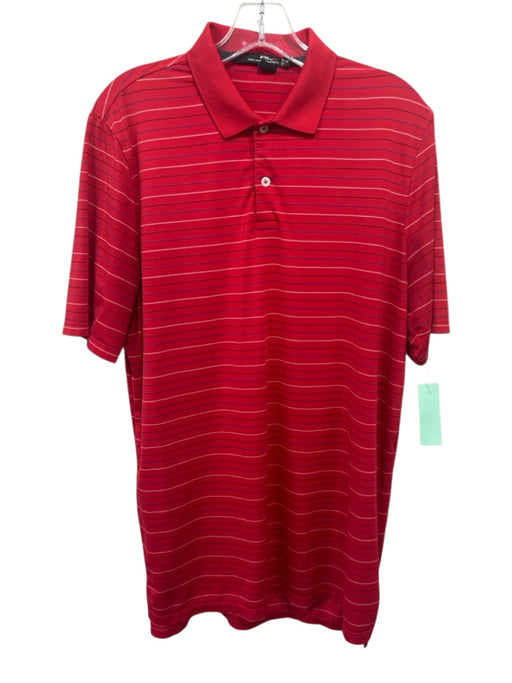 RLX Size M Red & Multi Synthetic Striped Athletic Polo Men's Short Sleeve Red & Multi / M