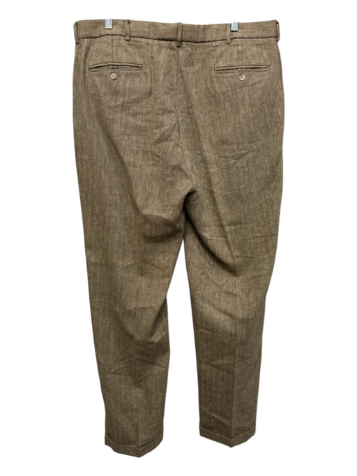 Polo Size 38 Brown Linen Blend Zip Fly Men's Pants Brown / 38