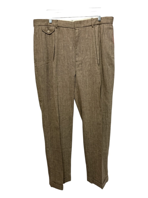Polo Size 38 Brown Linen Blend Zip Fly Men's Pants Brown / 38