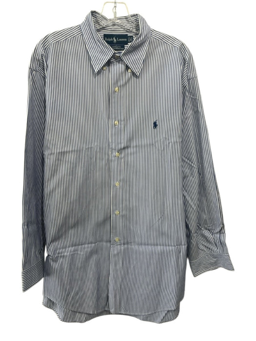 Ralph Lauren Size 16.5 Blue & White Cotton Striped Button Up Long Sleeve Shirt Blue & White / 16.5