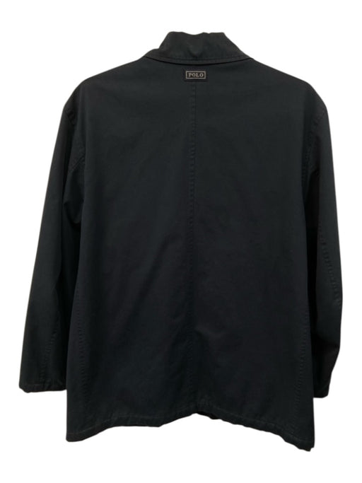 Polo AS IS Size L Navy Blue Cotton Solid Buttons Men's Jacket Navy Blue / L