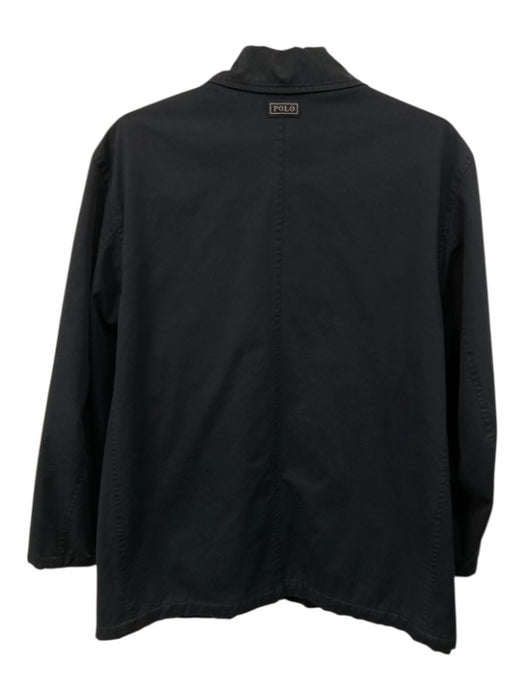 Polo AS IS Size L Navy Blue Cotton Solid Buttons Men's Jacket Navy Blue / L