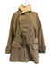 Polo Brown Solid Buttons Fur Lining Men's Coat Brown / M