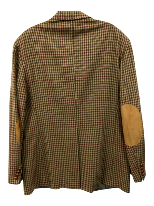 Polo Beige & Multi Color Houndstooth 3 button Men's Blazer Beige & Multi Color / Est L