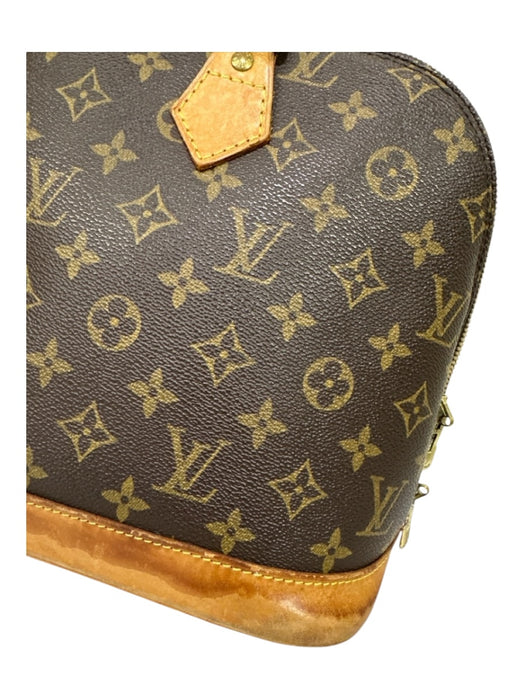 Louis Vuitton Brown & Amber Coated Canvas 2 Handles LV Monogram Alma Bag Brown & Amber / 35