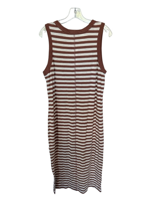 Sanctuary Size L Brown & Cream Organic Cotton Blend Sleeveless Striped Dress Brown & Cream / L