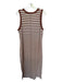 Sanctuary Size L Brown & Cream Organic Cotton Blend Sleeveless Striped Dress Brown & Cream / L