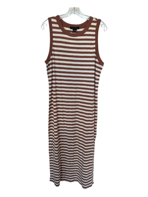 Sanctuary Size L Brown & Cream Organic Cotton Blend Sleeveless Striped Dress Brown & Cream / L