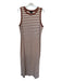 Sanctuary Size L Brown & Cream Organic Cotton Blend Sleeveless Striped Dress Brown & Cream / L