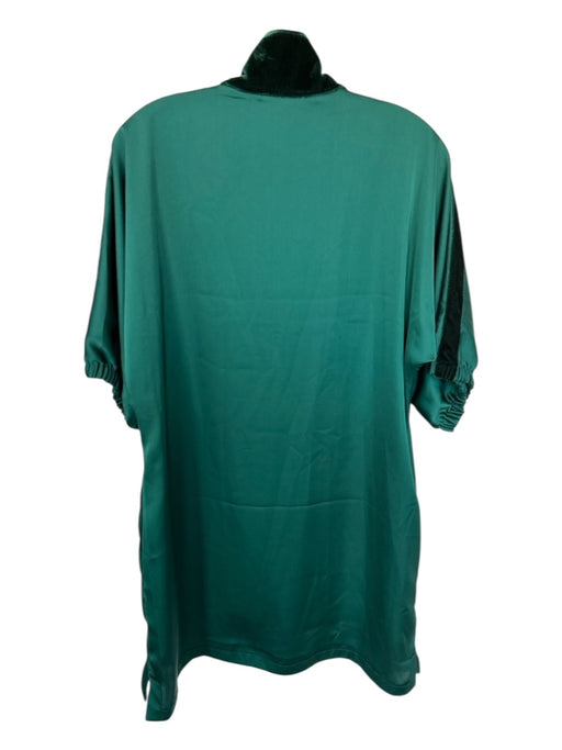 Emily McCarthy Size M Forest Green Polyester Long Balloon Sleeve V Neck Dress Forest Green / M