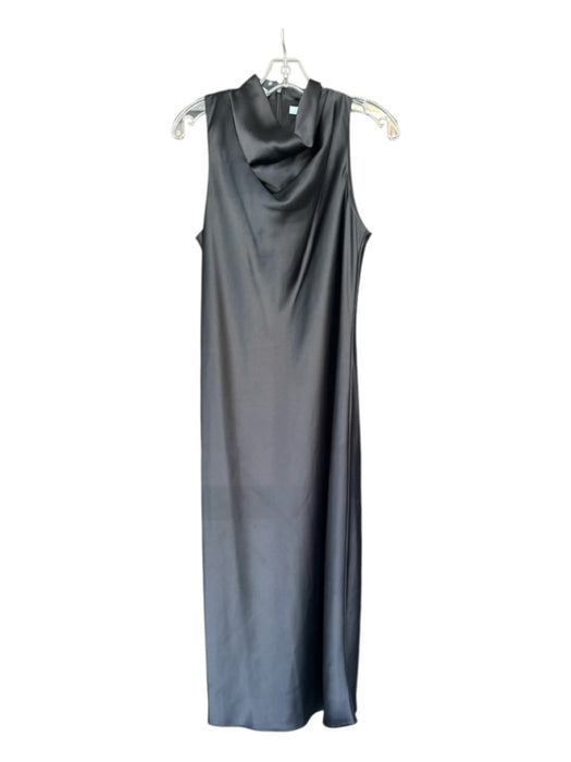Antonio Melani Size 6 Black Polyester Mock Neck Sleeveless Back Zip Midi Dress Black / 6